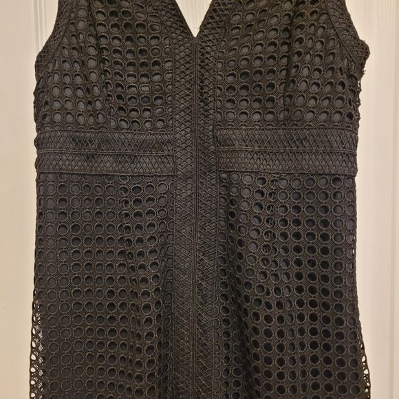 Dex Sleeveless Black Crochet Eyelet Midi Dress - Picture 3 of 14